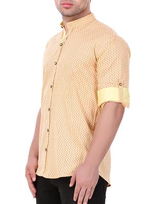 yellow cotton casual shirt - 15349191 - Standard Image - 2