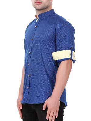 blue cotton casual shirt - 15349192 - Standard Image - 2