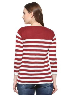 striped round neck tee - 15349430 - Standard Image - 2