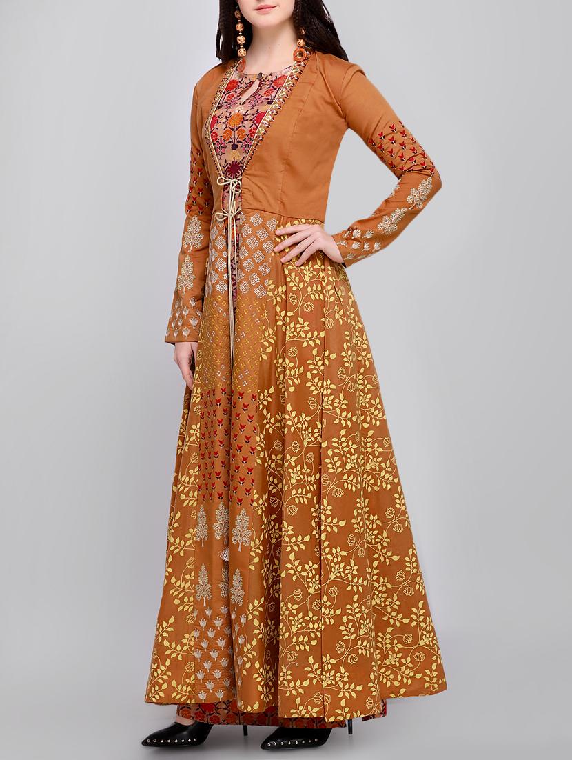 Embroidered layered gown - 15349491 - Zoom Image - 2