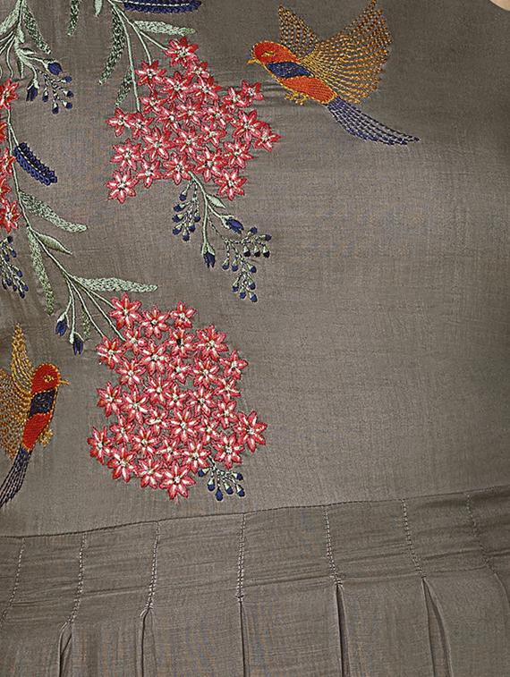 Embroidered flared gown - 15349492 - Zoom Image - 2
