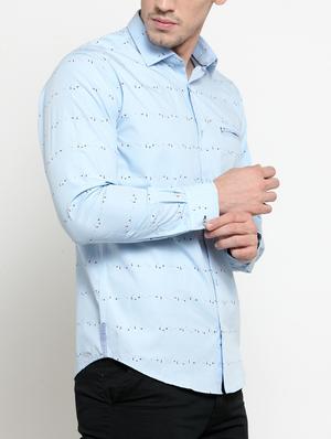blue cotton casual shirt - 15349895 - Standard Image - 2