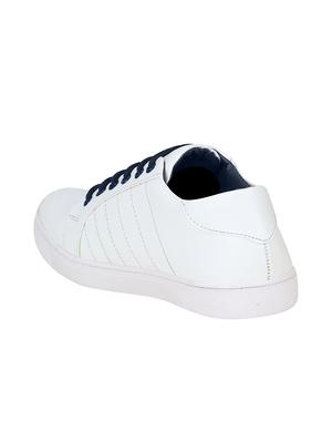 white leatherette lace up sneaker - 15350351 - Standard Image - 2