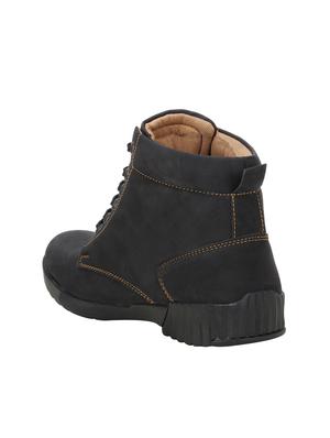 black leatherette high ankle boot - 15350371 - Standard Image - 2