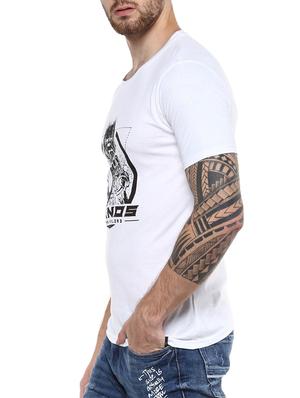 white cotton chest print t-shirt - 15350387 - Standard Image - 2