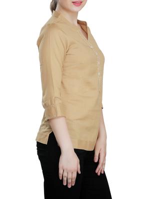 mandarin neck top stitch detail tunic - 15350395 - Standard Image - 2
