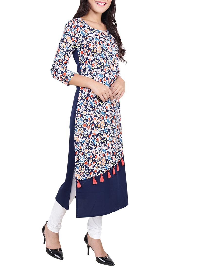 straight printed kurta - 15350460 - Zoom Image - 2