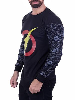 black cotton chest print t-shirt - 15350619 - Standard Image - 2