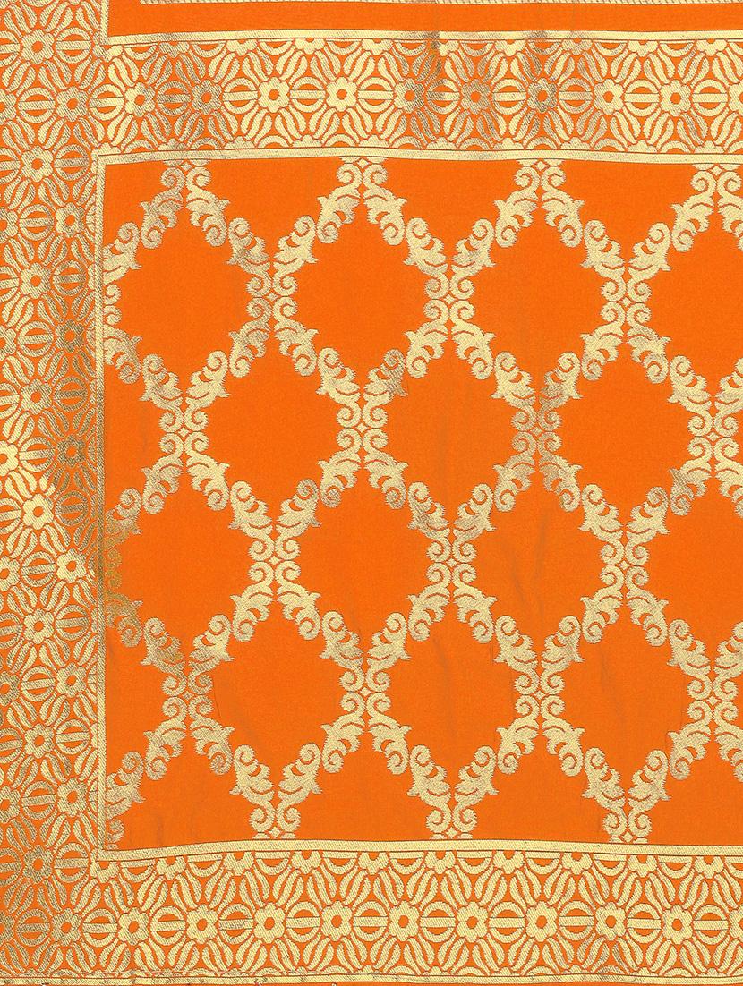 orange silk banarasi dupatta - 15353557 - Zoom Image - 2