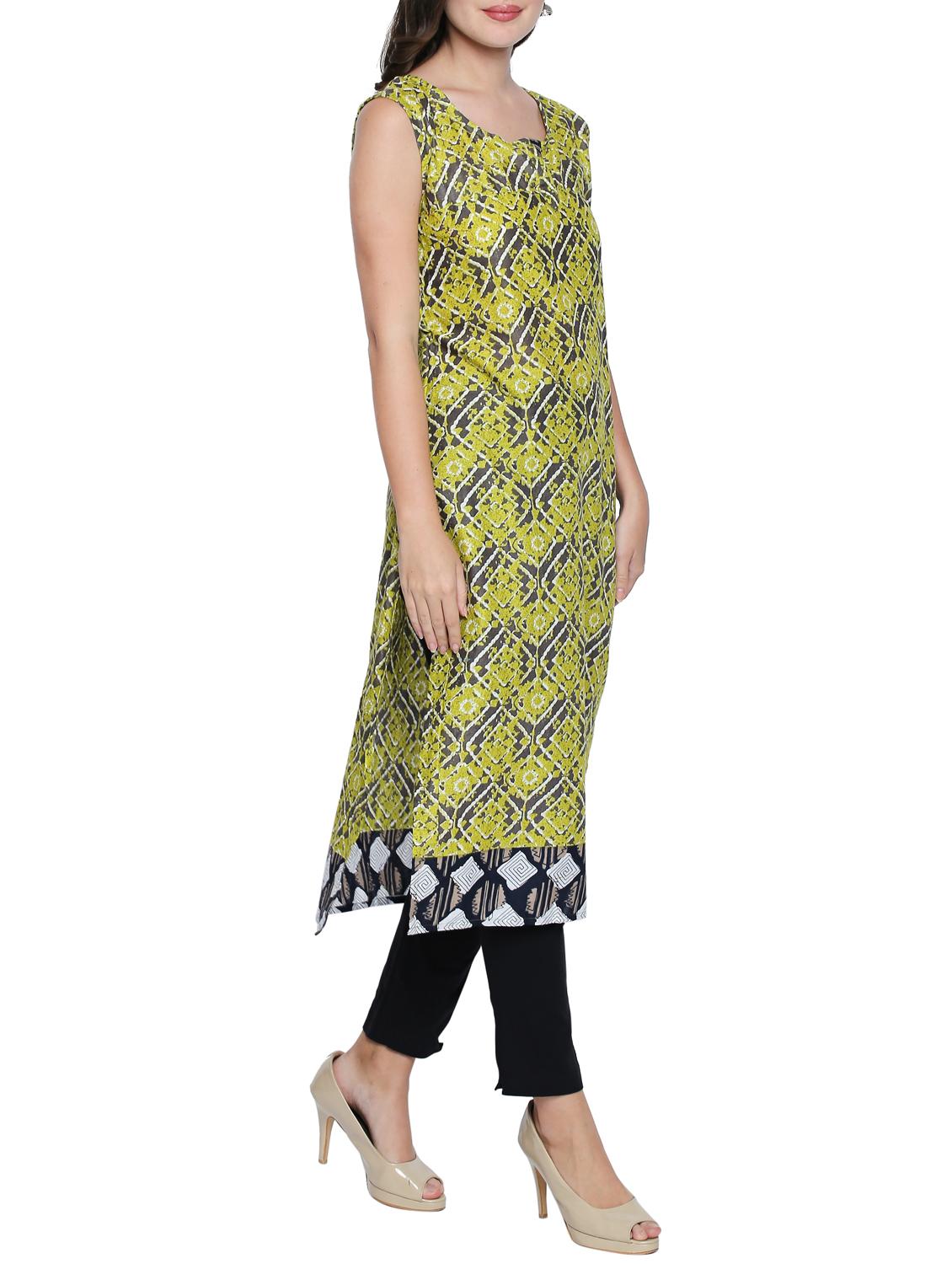 printed straight kurta - 15353870 - Zoom Image - 2