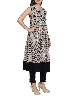 printed flared kurta - 15353875 - Standard Image - 2