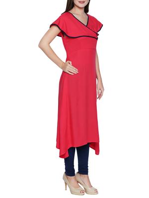 asymmetric color block kurta - 15353878 - Standard Image - 2