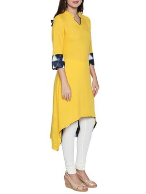 yellow asymmetric kurta - 15353888 - Standard Image - 2