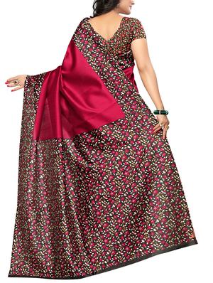 ditsy floral bordered saree with blouse - 15354218 - Standard Image - 2