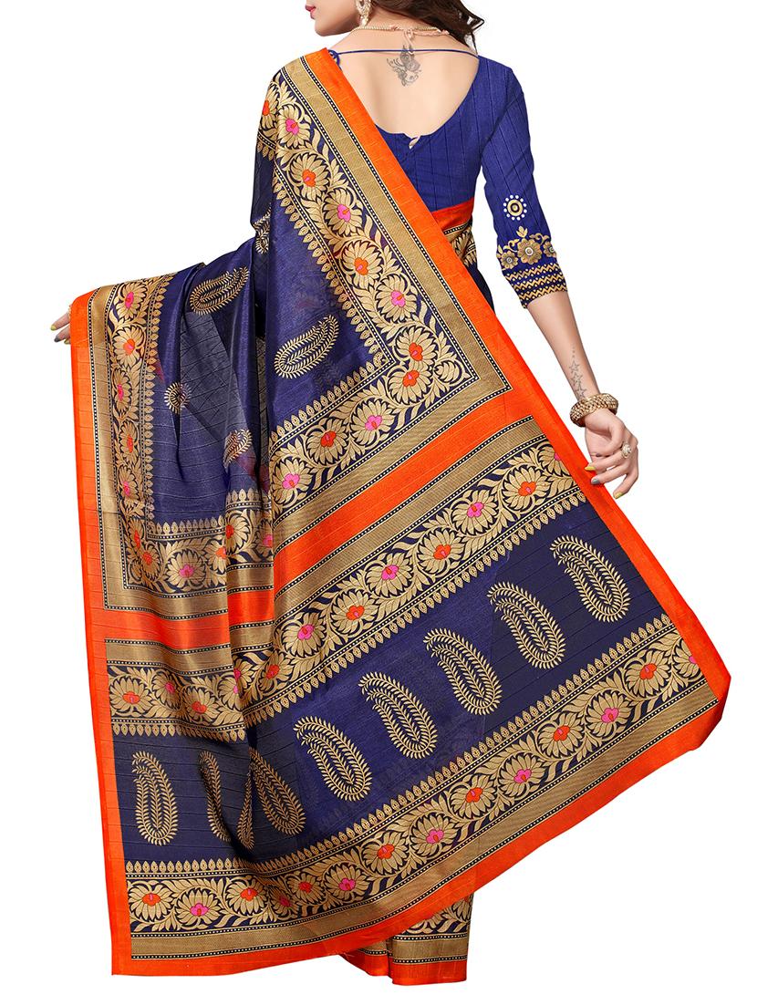 Paisley Printed saree with blouse - 15354245 - Zoom Image - 2