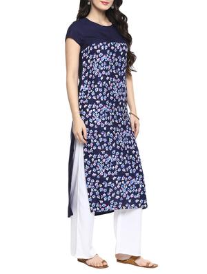 printed straight kurta - 15354286 - Standard Image - 2