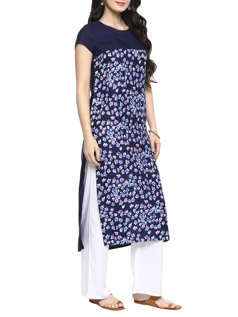 printed straight kurta - 15354286 - Zoom Image - 2