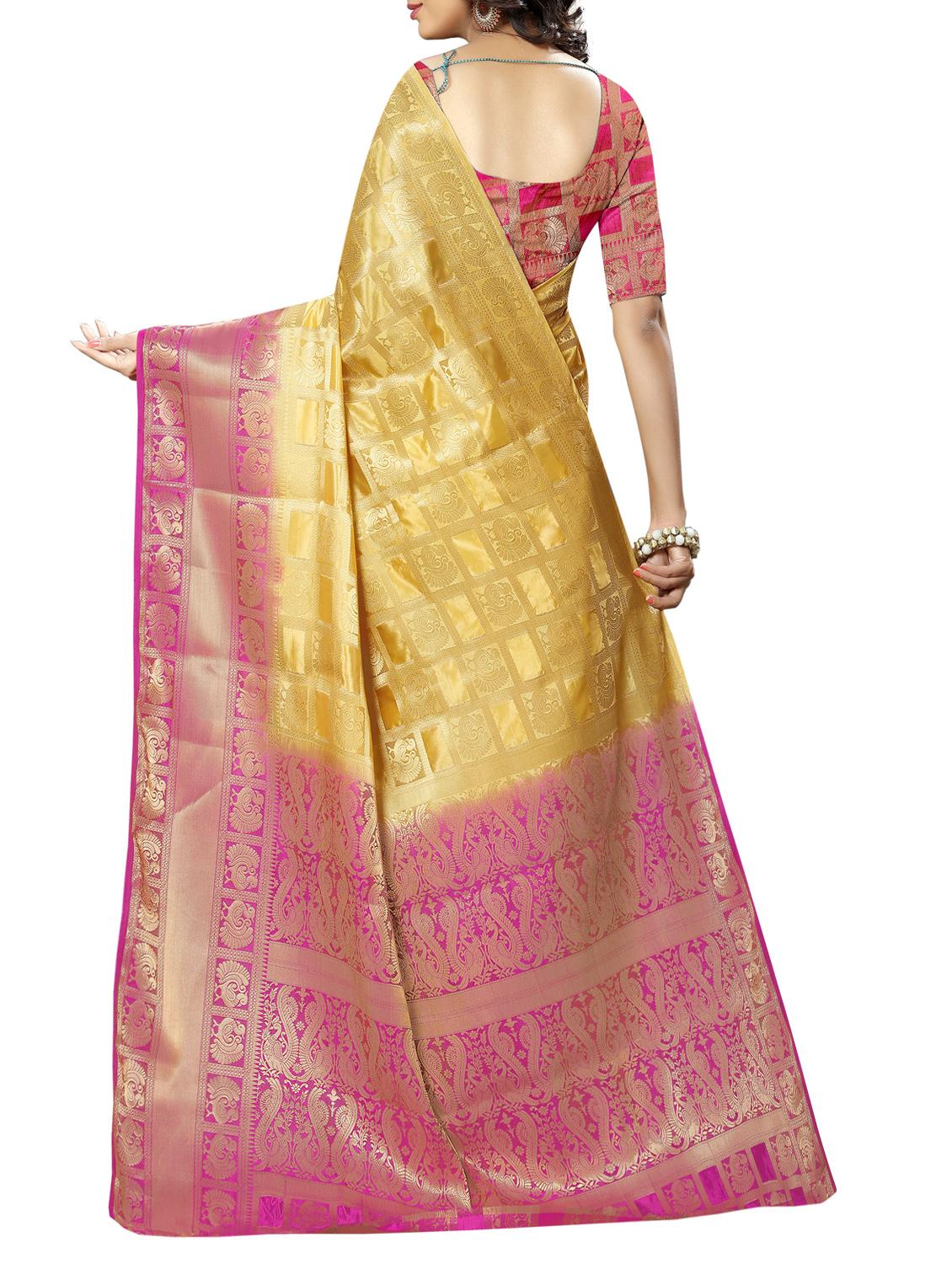 zari woven banarasi saree with blouse - 15354315 - Zoom Image - 2