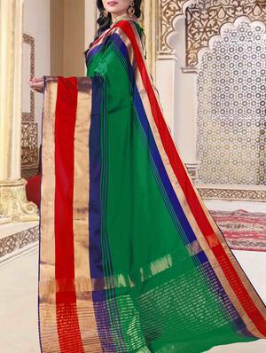 striped zari border saree - 15354578 - Standard Image - 2