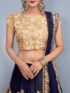 embroidered a-line lehenga - 15358654 - Standard Image - 2
