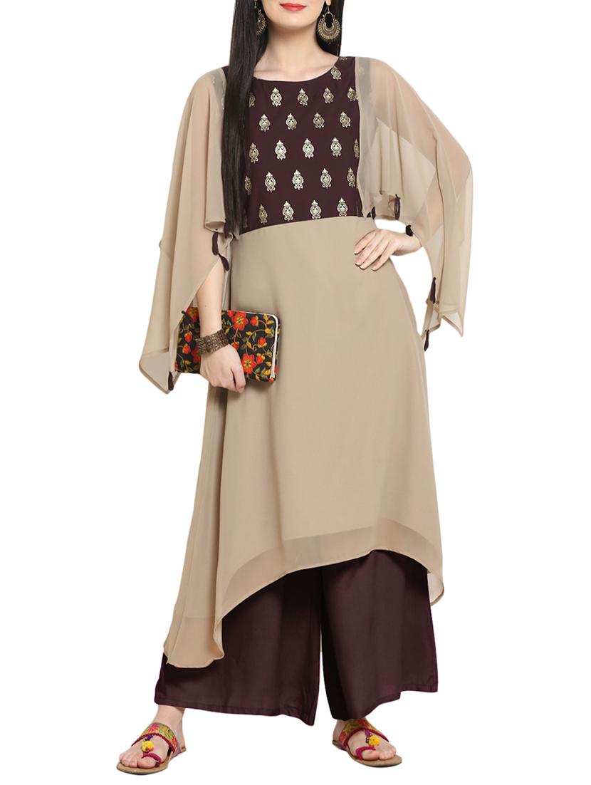 asymmetric flared kurta - 15359593 - Zoom Image - 2