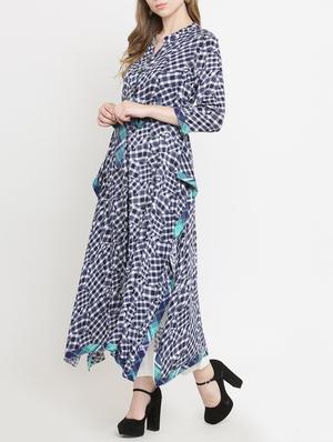 Front tie knot kurta pant set - 15359823 - Standard Image - 2