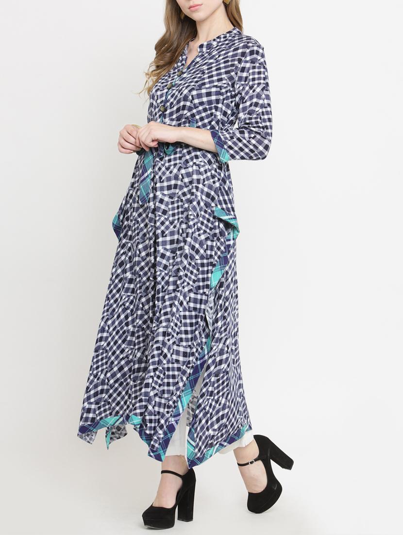 Front tie knot kurta pant set - 15359823 - Zoom Image - 2