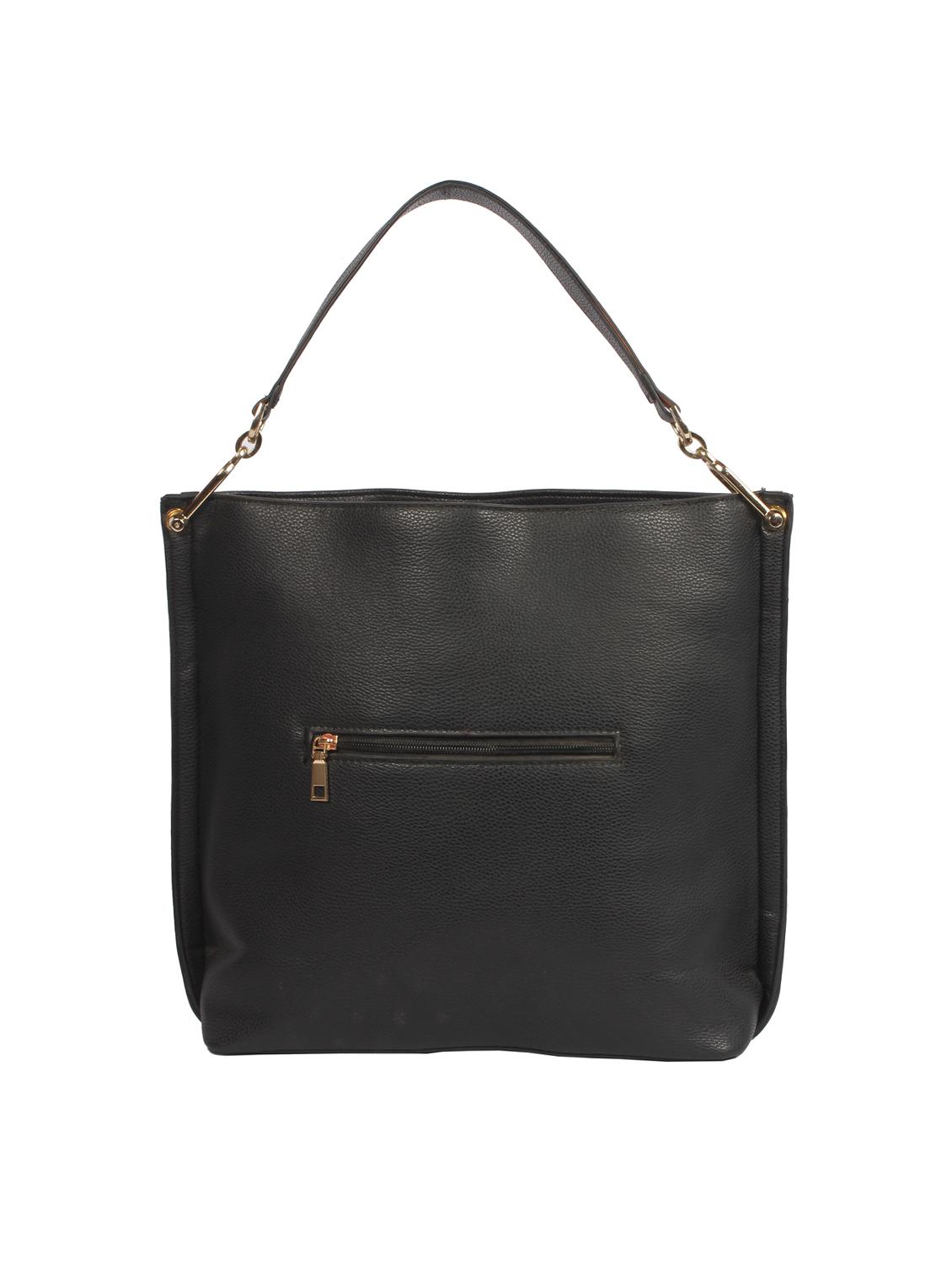 black leatherette (pu) regular handbag - 15360255 - Zoom Image - 2