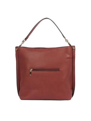 maroon leatherette (pu) regular handbag - 15360256 - Standard Image - 2