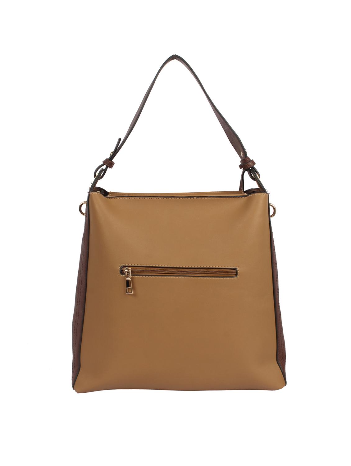 brown leatherette (pu) regular handbag - 15360259 - Zoom Image - 2