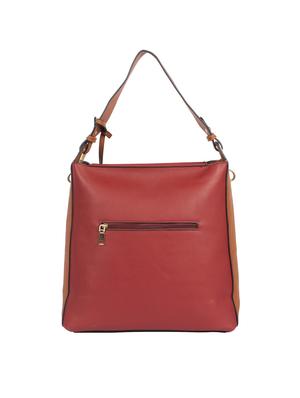 maroon leatherette (pu) regular handbag - 15360262 - Standard Image - 2