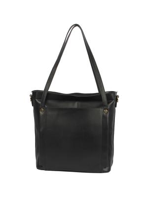 black leatherette (pu) combo handbag - 15360265 - Standard Image - 2