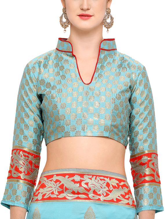 zari motifs banarasi saree with blouse - 15360743 - Zoom Image - 2