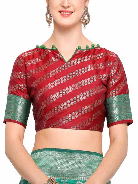 delicate golden border banarasi saree with blouse - 15360750 - Zoom Image - 2