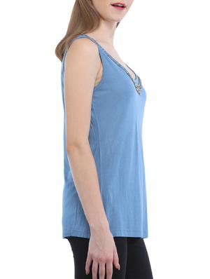 embellished neckline top - 15360806 - Standard Image - 2