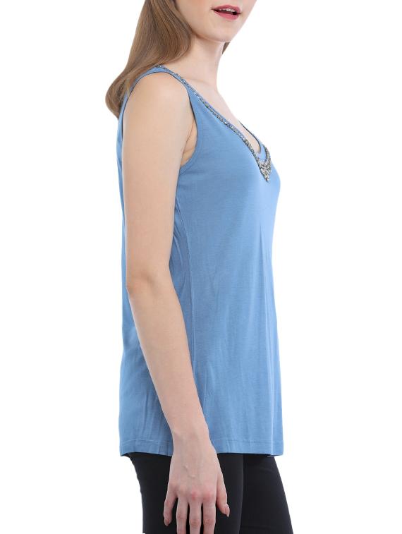 embellished neckline top - 15360806 - Zoom Image - 2