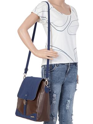 blue leatherette (pu) regular sling bag - 15361361 - Standard Image - 5