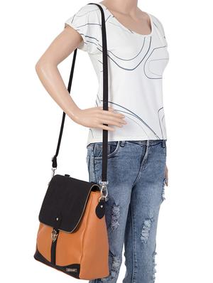 orange leatherette (pu) regular sling bag - 15361363 - Standard Image - 5