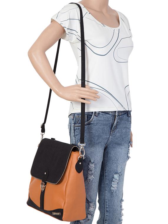 orange leatherette (pu) regular sling bag - 15361363 - Zoom Image - 5
