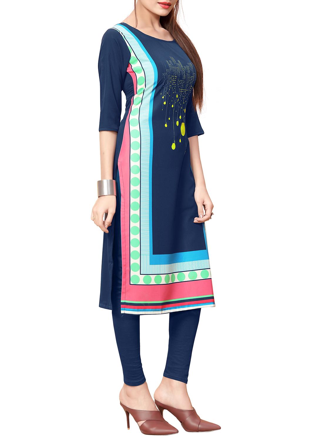 printed straight kurta - 15361690 - Zoom Image - 2