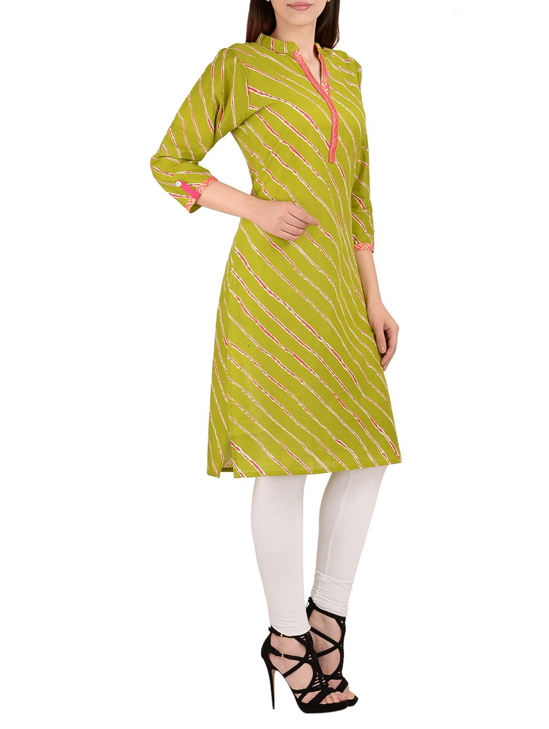 Leheriya straight kurta - 15362943 - Zoom Image - 2