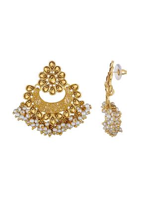 gold metal drop earring - 15363223 - Standard Image - 2