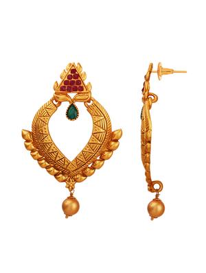 gold brass drop earring - 15363232 - Standard Image - 2