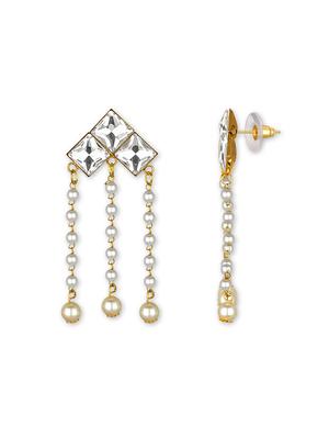 gold metal drop earring - 15363255 - Standard Image - 2