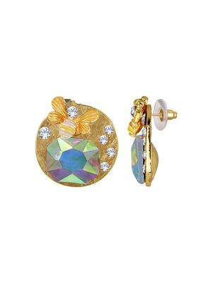 gold metal drop earring - 15363273 - Standard Image - 2
