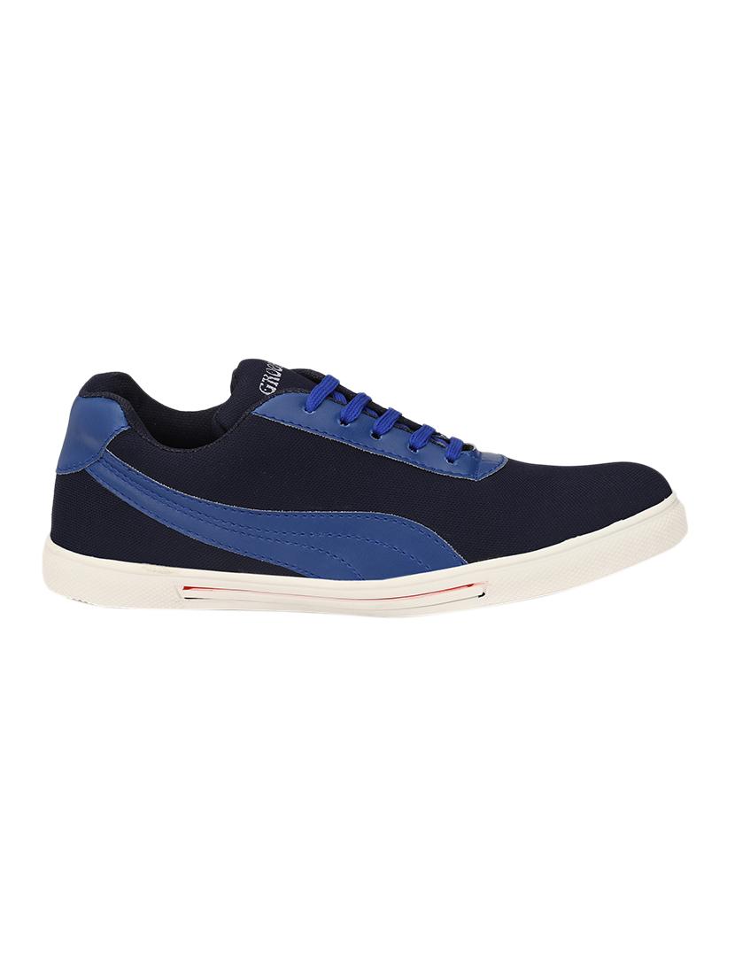blue canvas lace up sneakers - 15363374 - Zoom Image - 2