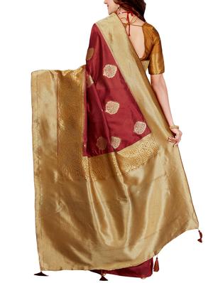 zari motifs banarasi saree with blouse - 15363685 - Standard Image - 2