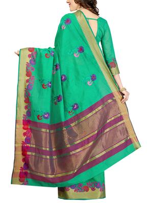 delicate golden border embroidered saree with blouse - 15363692 - Standard Image - 2