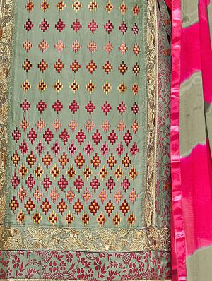 embroidered unstitched churidaar suit - 15363795 - Standard Image - 2
