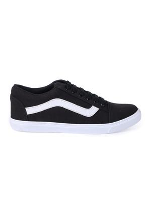 black Canvas lace up sneaker - 15363929 - Standard Image - 2